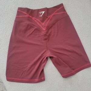 Gymshark Women’s Stitch Feature High-Waist Maroon Burgundy Shorts Small S